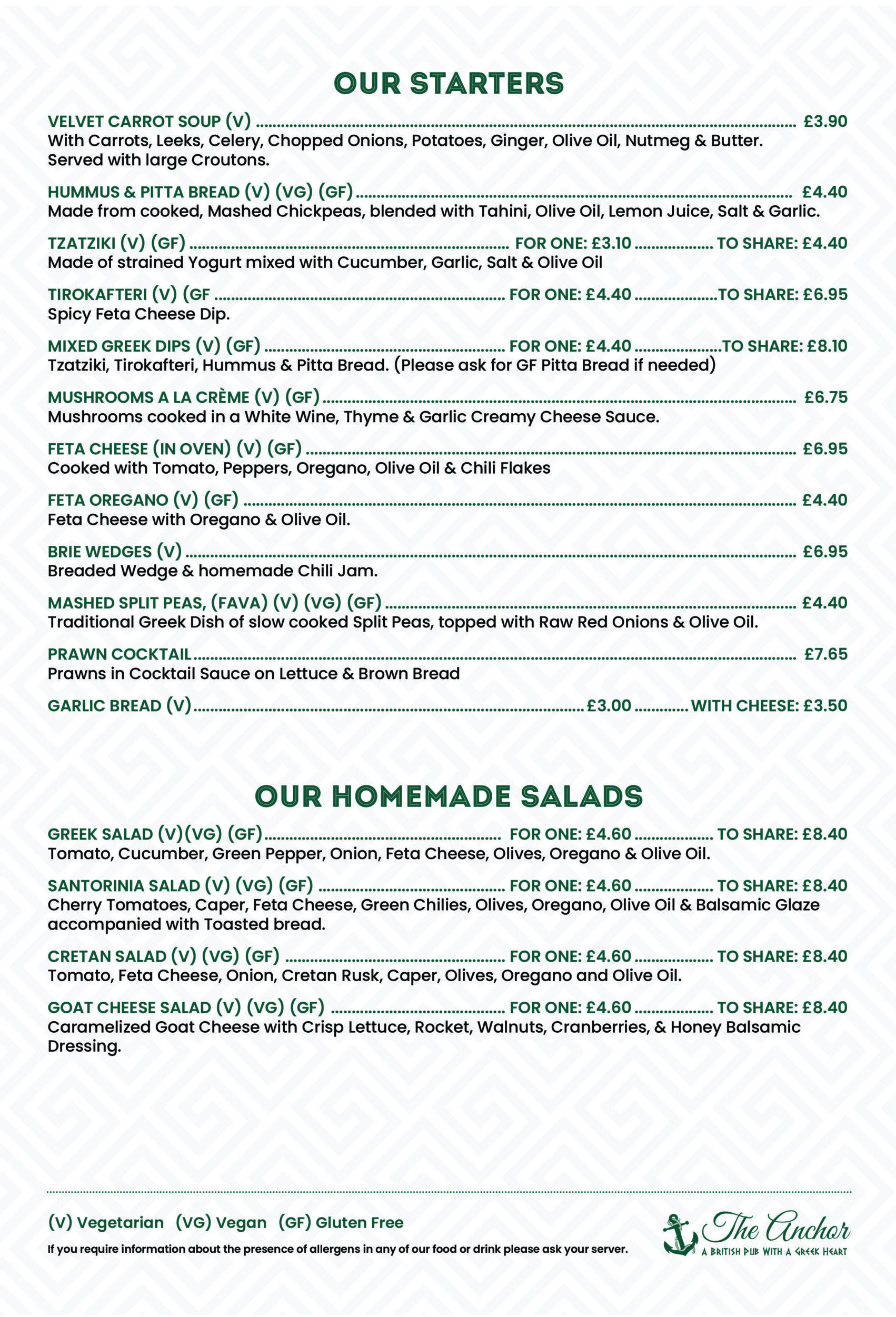 Menus Anchor Tilsworth